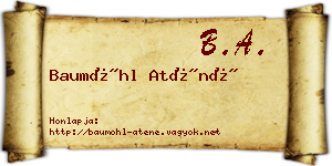 Baumöhl Aténé névjegykártya